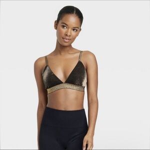 Colsie Black and Gold Shimmer Bralette